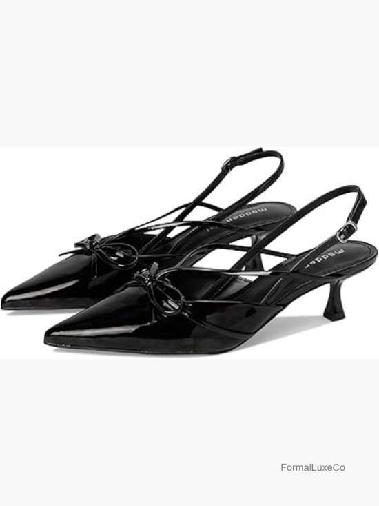 Shoes - Kitten Heel Slingback Pumps - Formal Evening Party Shoes